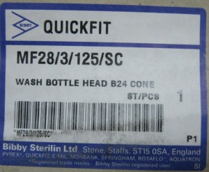 سری شیشه گازشور 125 میلی لیتری روداژ 24/29 ساخت Quickfit انگلستان