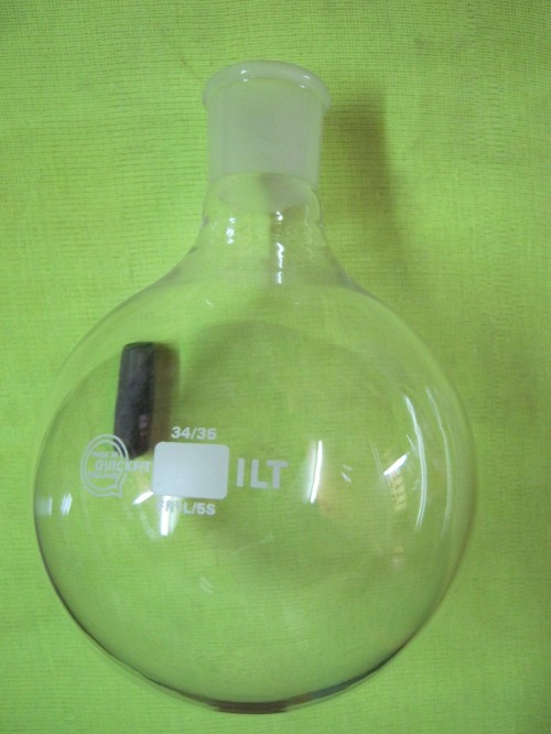 QUICKFIT-FLASK-ROUND-BOTTOM-SHORT-NECK-1L-e1386588960487 بالن تقطیر 1 لیتری روداژدار ساخت انگلستان - تصویر 1